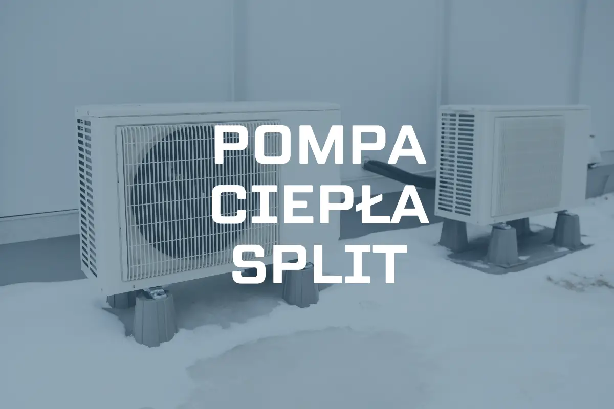 Zdjęcie przedstawia dwie pompy ciepła split pokryte śniegiem.